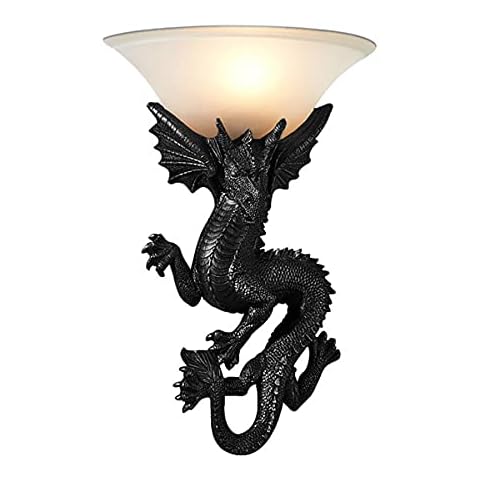 FREEHM Escultura Dragón Lámpara de Pared Interior con Pantalla de Vidrio Cover