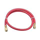 uxcell Manguera de carga de refrigerante, rosca SAE de 1/4 de 2.95 pies de longitud, tubo HVAC de 500 PSI, para mantenimiento de refrigeración de aire acondicionado en casa, rojo