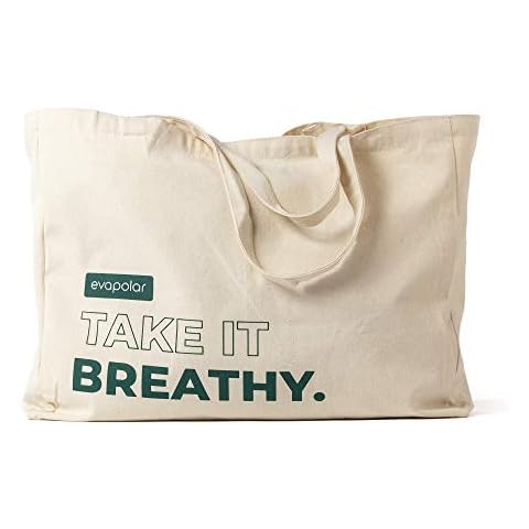 Evapolar evaBAG Cotton Tote Bag, Reusable Grocery Shopping Bag, Handy Bag, Ivory, Ivory, L Cover