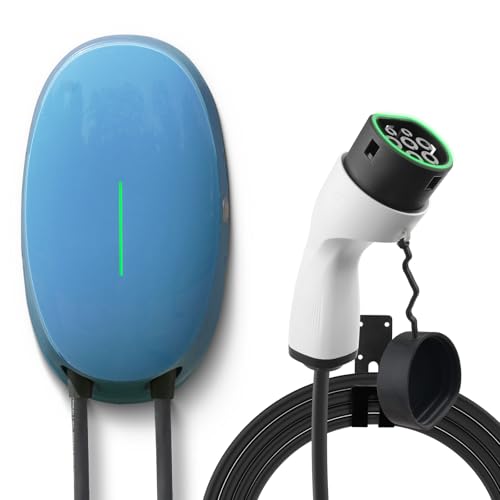 EIDYBOX Type 2 Wallbox pour Vehicule Electrique, 7,2KW Monophasé 32A Borne de Recharge avec Câble de 6M, Station de Recharge pour véhicules électriques à...