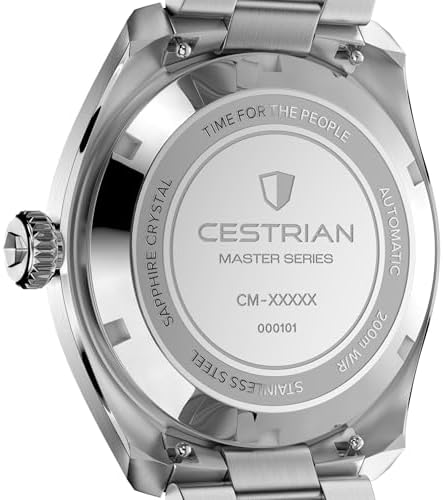 Cestrian Master Series V3 Men's Automatic Watch 40mm, Black Dial, 316L Stainless Steel Case and Bracelet, 200m Water Resistant - 5