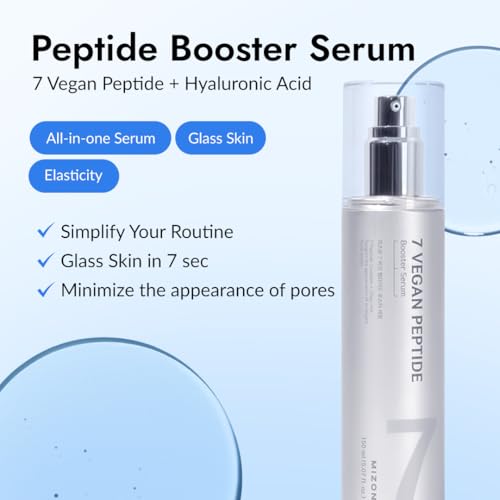 MIZON 7 Vegan Peptide Booster Serum, 5.07 fl oz | Korean Serum, Hyaluronic Acid Niacinamide Adenosine, Anti Aging for Sensitive Skin, Wrinkles Pores & Hydration Glass Skin - Image 5