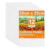 Conda 12 Stücke Leinwand zum Bemalen Aus 100% Baumwolle 20 x 25cm Leinwand Canvas Vorgespannte Weiße Künstler Panel für Acryl und Öl Malerei Sowie zum Skizzieren