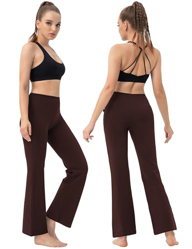 Image of BUBBLELIME 29 inch /31 inch /33 inch /35 inch /37 inch 3 Styles Women's High Waist Bootcut Yoga Pants Basic /Side Pockets Tummy Control Workout Flared