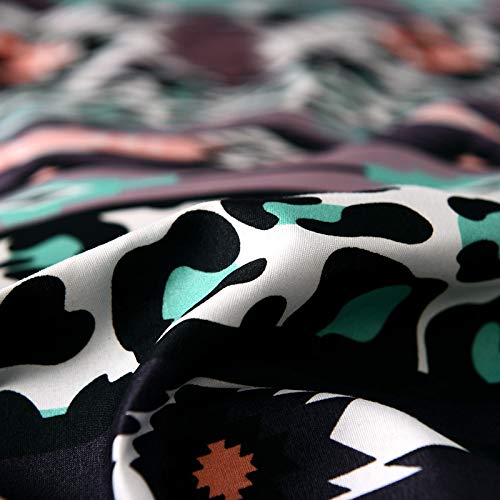 Ganfance 3Pcs Southwester Style Geometry Duvet Cover Twin Set, Hotel Quality Soft Bed Linen Farmhouse Comforter Cover With Zipper Closure, Vintage Brown Quilt Cover 68 X 90 Inches & 2 Pillow Shams #TOP6