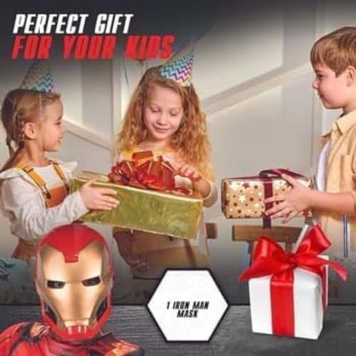 Image of Wanna Party Superhero Mask for Kids, Superhero Costume Accessories, Superhero Toys for Boys,Superhero Party Props,Birthday Return Gift (Superhero Ironmann FaceMask)