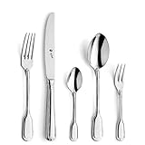 PW Paul Wirths AUGSBURGER FADEN 9800 Besteck Set für 12 Personen, Edelstahl rostfrei, poliert & spülmaschinenfest, Essbesteck mit Besteckkasten, Tafelbesteck 68-teilig