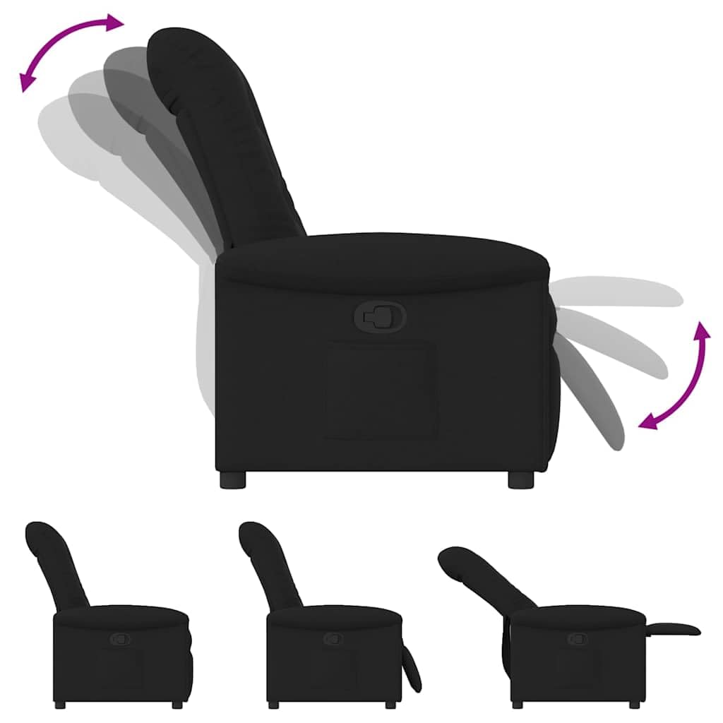 vidaXL Sillón reclinable de Tela Negro