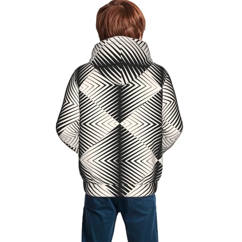 Modern Op Art Kid Hoodies Boys Sweatshirts Girls Pullover with Pocket4