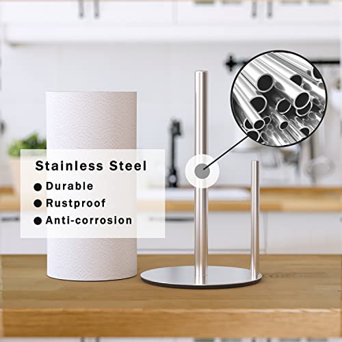 image for niffgaff Paper Towel Holder Silver, Premium Stainless Steel Kitchen Ro