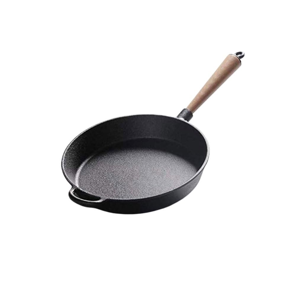 ASerZenith Cast Iron Frying Pan Non-Stick Egg Pancake Cooking Pot Wok For Gas And Induction Cooker Kitchen Too