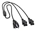 Pwr 4 Ft Power Cord Splitter Cable: UL Listed 18AWG NEMA 5-15P to 2 x IEC320C13 Cable Replacement for LCD TV Plasma LED Monitor Screen Vizio Samsung Toshiba Sony LG Philips Dell Asus