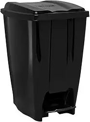 LIXEIRA C/PEDAL 20L PRETA ECO NATURE
