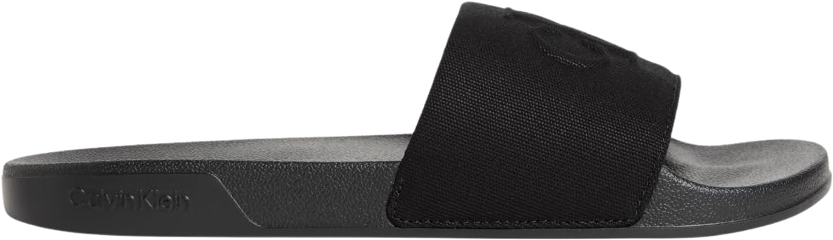 Calvin Klein Men's Ess Slide Hf Monogram Cv HM0HM02109 Slides, BLACK (Triple Black), 10.5
