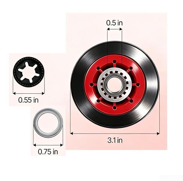 Kit Manutenzione Asciugatrice con Puleggia Folle ABS(eight)
