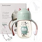 Bebamour Baby Sippy Cup with Straw for Baby and Toddler with Double Handle BPA Free,No Spill Safe Learner Bottle (210 ML,Green)