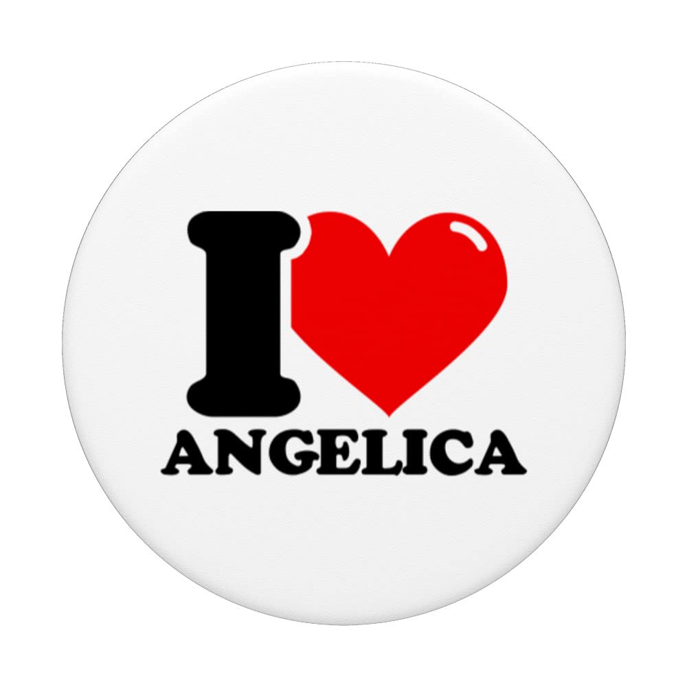 I LOVE Angelica PopSockets Swappable PopGrip, Black - Image 3