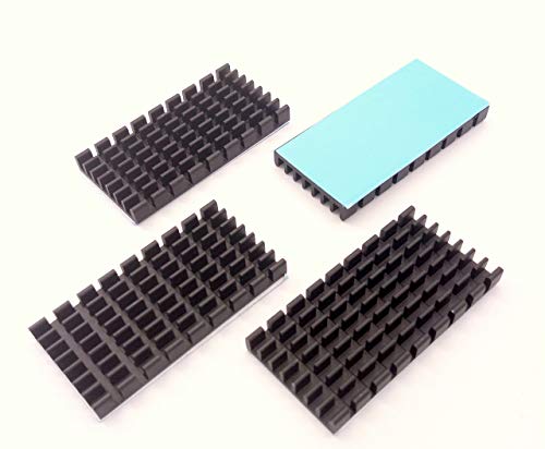 Easycargo 4pcs 50mm Heatsink 50x25x5mm + pre Applied 8810 Thermal Conductive Tape (4 pcs 50mmx25mmx5mm)