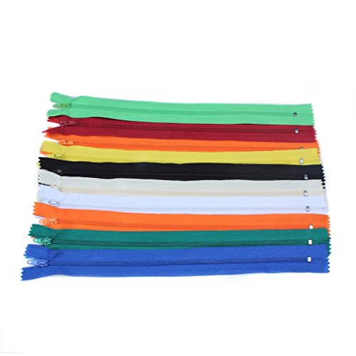 Edealing (TM) 10Pcs cremalleras de nylon para la costura cerrado artesanía de ropa surtido de color 9.84 pulgadas