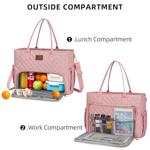KKXIU Lunch Tote Bag for Women, Work Laptop Tote with Insulated Lunch Box - image 7