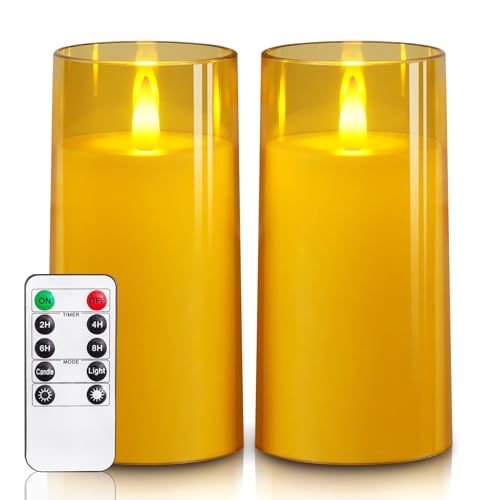 Homemory 3x6 Realistic Flickering Flameless Candles with Remote & Timer