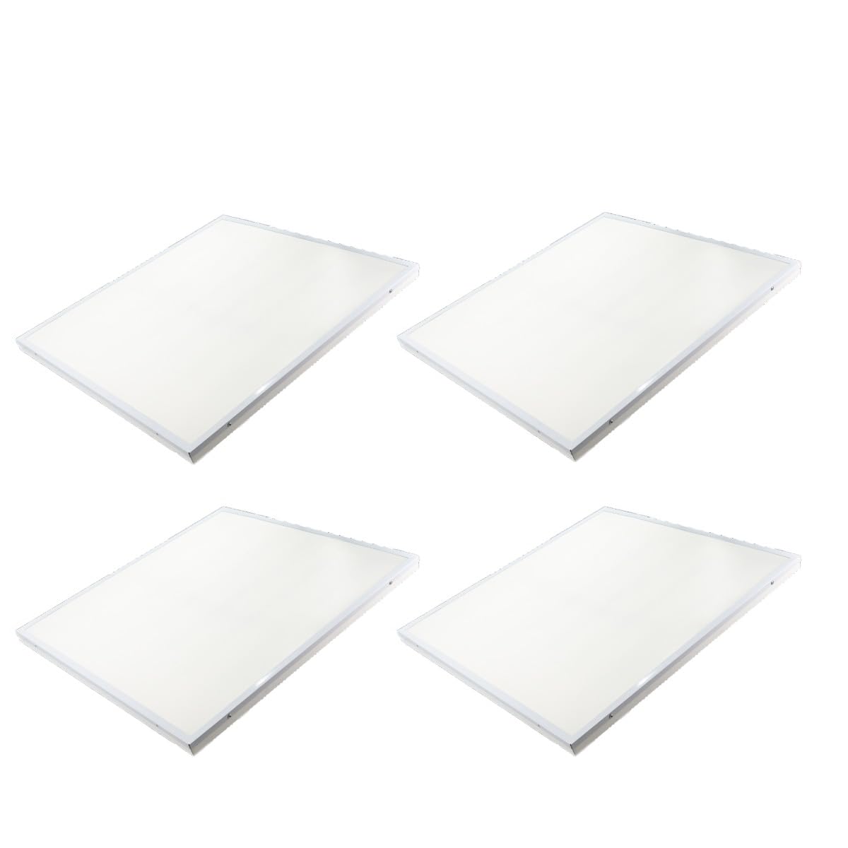 Jandei- Pack x4 plafón LED de superficie cuadrado 60x60 cm 50W 6000K, blanco slim