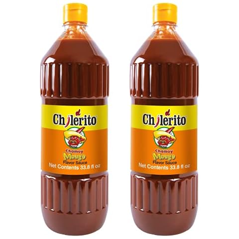 2 Pack EL CHILERITO Sauce Chamoy Mango Flavor 1L/ 33.8 Fl. Oz - Mexican Foods - Excellent Excellent For Garnishing Fruits And Snacks - Mexican Flavor - To Share With Friends And Family - Kosher - Natural Ingredients - Chili – Chamoy Cover
