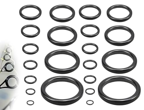 AOYEGIC Juego de 22 Anillos guía para caña de Pescar,Anillo de cerámica para el Extremo,guías de cerámica,Anillo de Punta de caña de Pescar, guía para caña de Pescar(Negro,3,76 mm-29,8 mm)