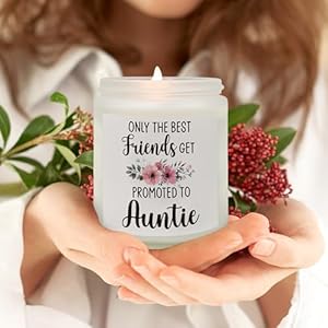 QASHWEY Auntie Gifts Candle Pregnancy Announcement Candles Gifts for Auntie Aunt Best Friends Best Friends AuntGifts Candle Promoted to Auntie Lavender Fragrance Candles for Home