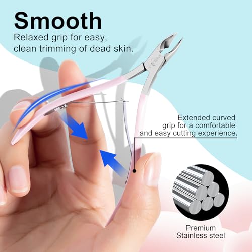 NXJ INFILILA Cuticle Trimmer, Cuticle Clippers for Women Stainless Steel Cuticle Cutter Extremely Sharp Full Jaw Cuticle Nippers Gift for Professional Nail Salon and Home Use