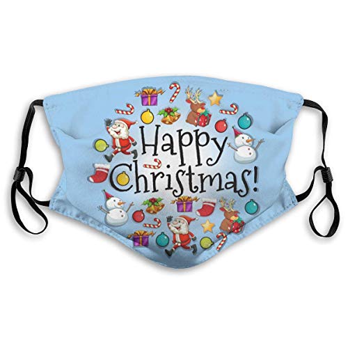 doormatscool Christmas Theme Face Cover Bandanas Face Protection Headwear Balaclavas Reusable for Dust Outdoors