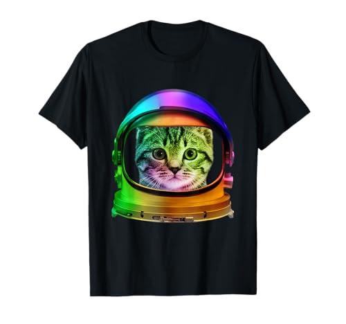 Space cat astronaut in galaxy funny cats lover t-shirt