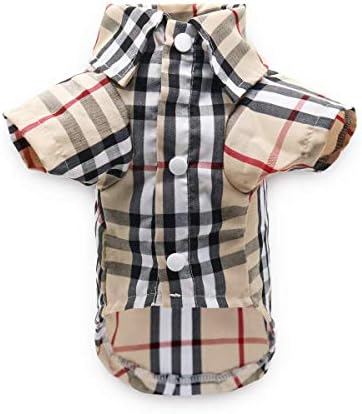 Pet Dog Polo Tee Plaid Shirts for Dogs