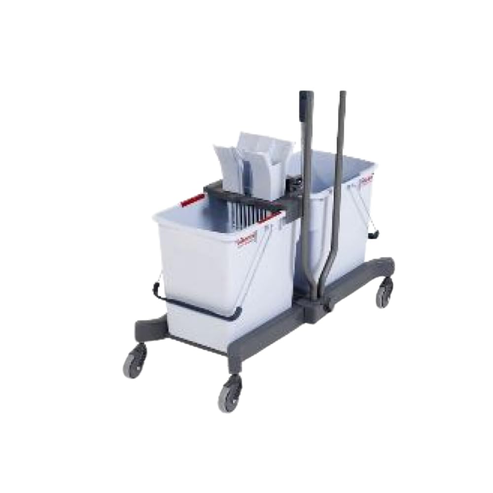 Carrito de limpieza con Vileda ultra speed por de doble cubeta juego de chasis, 25 L y 10 L cubo, mop-prensa & desplazamiento Servicio