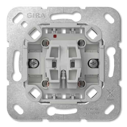 GIRA 310600 Wechselschalter Einsatz IP20 10AX 250V~ I Universal-Aus-Wippschalter für Unterputzmontage I LED Kontroll-Dauerbeleuchtung I bruchsicherer Thermoplast I spannungsprüfbar I 2 5mm