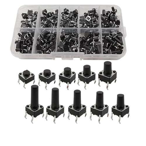 Bouton poussoir micro tactile 6x6mm haute précision à 4 broches, lot de 200 interrupteurs de qualité