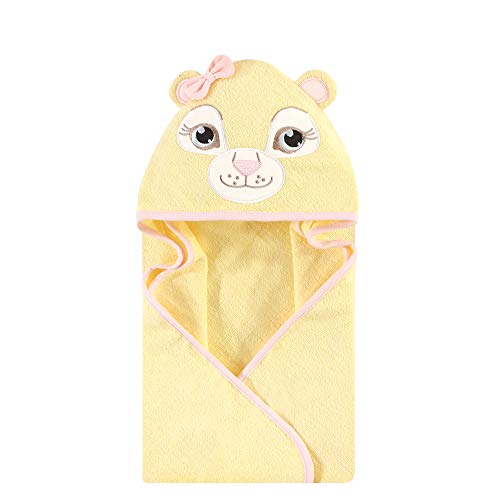 Image of Hudson Baby Unisex Baby Cotton Animal Face Hooded Towel, Lion Girl, One Size
