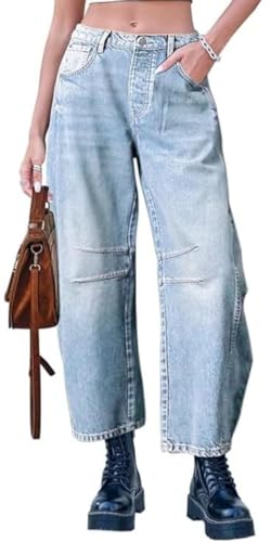 Y2K Baggy Jeans for Women Vintage Baggy Boyfriend Jeans Preppy Loose Fit Streetwear Grunge Wide Leg Causal Pants