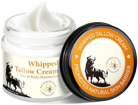 Daiasns Beef Tallow for Skin, Beef Tallow, Organic Grass Fed Beef Tallow - Tallow and Honey Balm- Deeply Moisturizing, All-Natural Handmade Lotion Whipped Beef Tallow Face Moisturizer