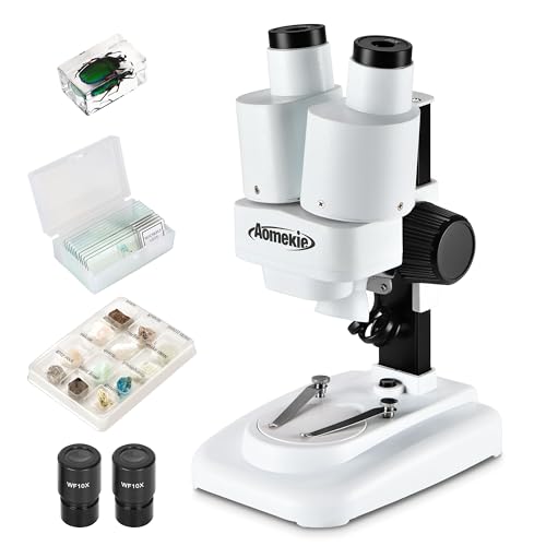Aomekie Microscopio Stereo 20X & 40X Microscopio per Studenti e
