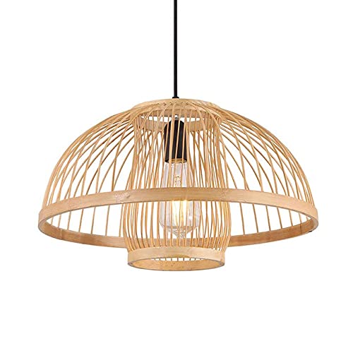 LZYDQP Lámpara de araña de bambú hueca de estilo japonés, pantalla de bambú tejida a mano, lámpara colgante de rama de bambú para interior de hotel, porche, iluminación decorativa E27