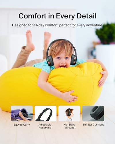 Belkin SoundForm Mini Wired Kids Headphones, On Ear, USB C to 3.5mm Adapter - image 6