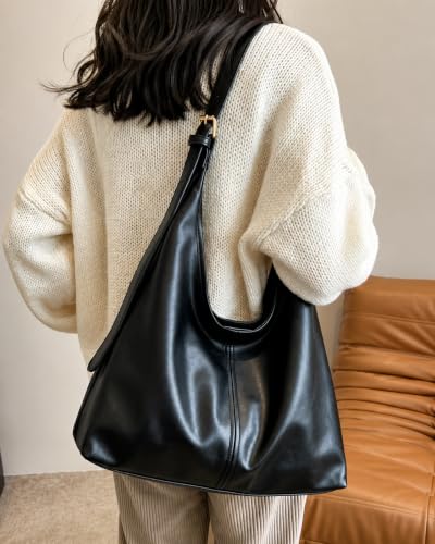 Image of Women's Large PU Leather Hobo Shoulder Bag