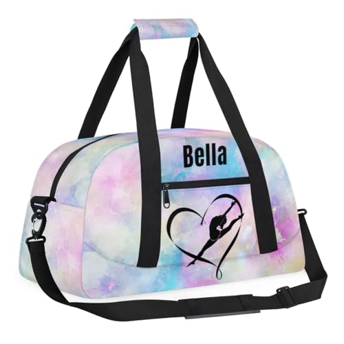Personalized Dance Bag Gym Bag for Girl,Custom Sport Duffel Bag Weekender Bags Travel Duffel Bag Gymnastics (Multicolor 7), Option 143