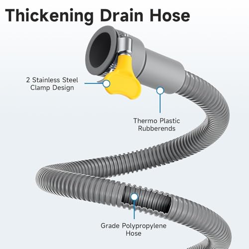 Image of 9.3Ft Dishwasher Drain Hose with 2 Clamps Compatible with Samsung DW80R2031US DW80J3020US DW7933LRASR DW80F600UTS Replace#: DD81-02636A DD67-00059A DD81-02331A