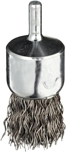 Image of Weiler 10012 1 inch Crimped Wire End Brush, .020 inch Steel Fill, Made in The USA (Pack of 10)