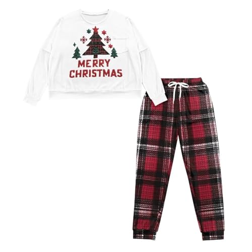 Image of Women's 2 Piece Printed Pajama Set Long Sleeve Sleepwear Set with Long Pants Casual Lounge Sets with Pocket