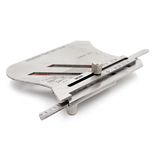 Calibrador de soldadura ajustable para medición de longitud de pata y garganta en cordones de soldadura, acero inoxidable, lectura estándar miniatura 5