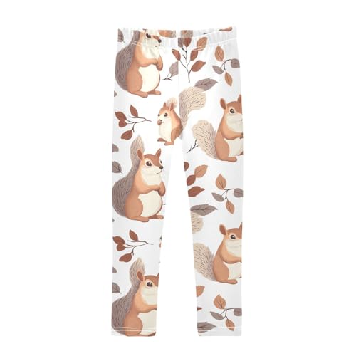 Squirrel Girls Leggings,Workout Leggings for Girls Toddler Athletic Legging Size for 3-10T