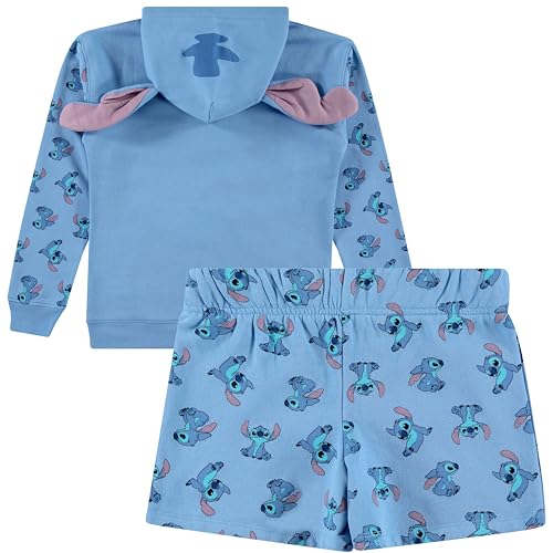 Image of Disney Girls Lilo & Stitch Cosplay Hoodie Set - Stitch Hoodie and Shorts Set -Little and Big Girl Sizes 4-16